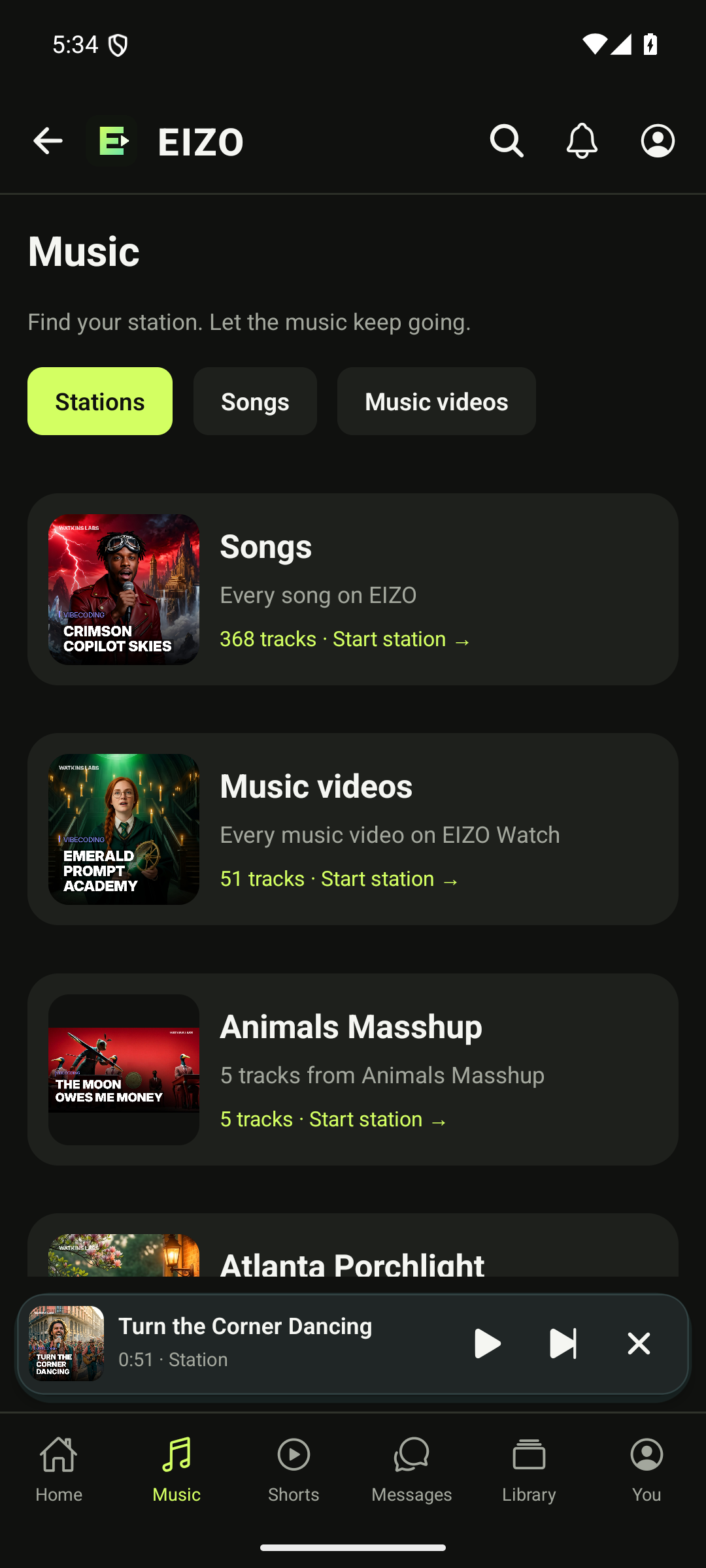 EIZO music library on Android